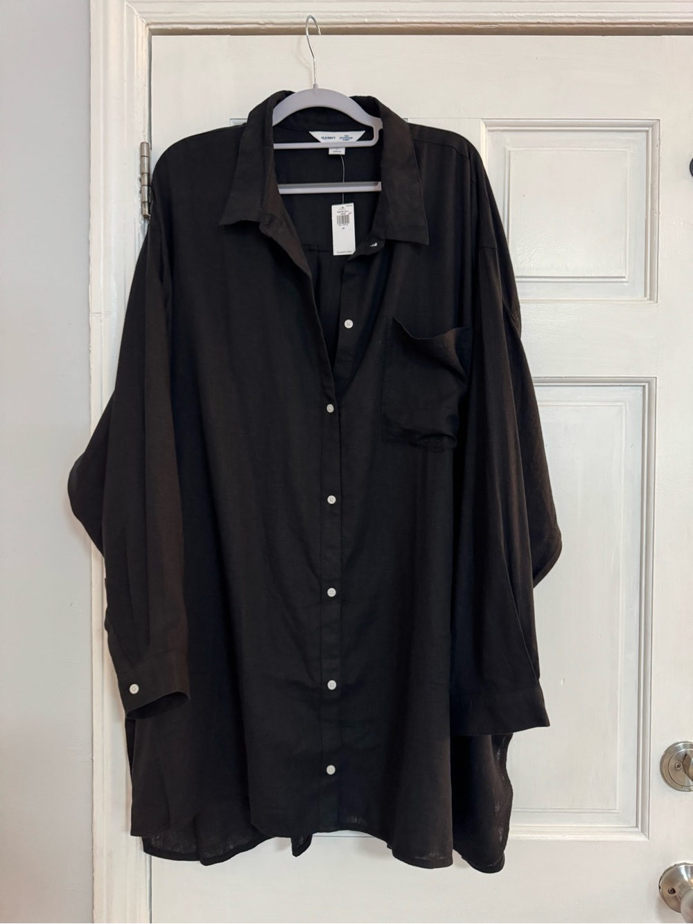 Old Navy Black Boyfriend Button-Up Shirt